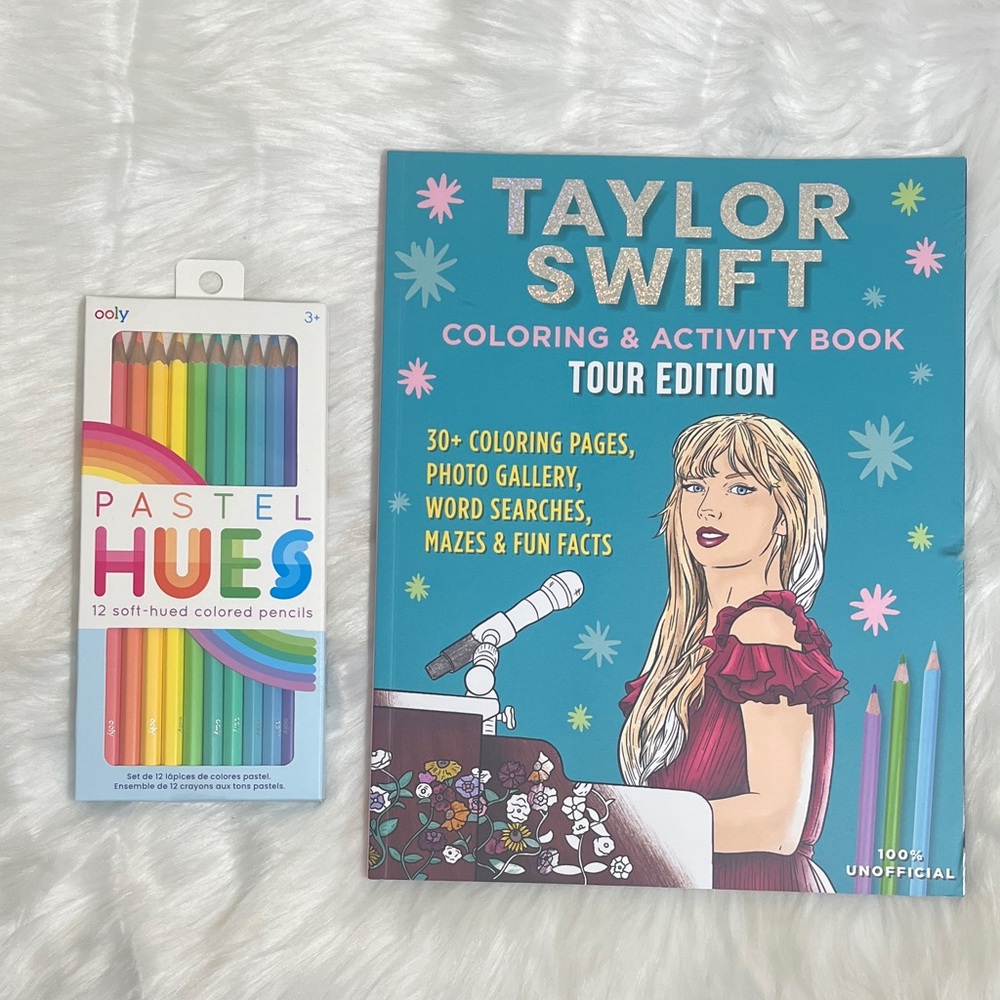 New Taylor Swift Coloring & Activity Book with Colored Pencils